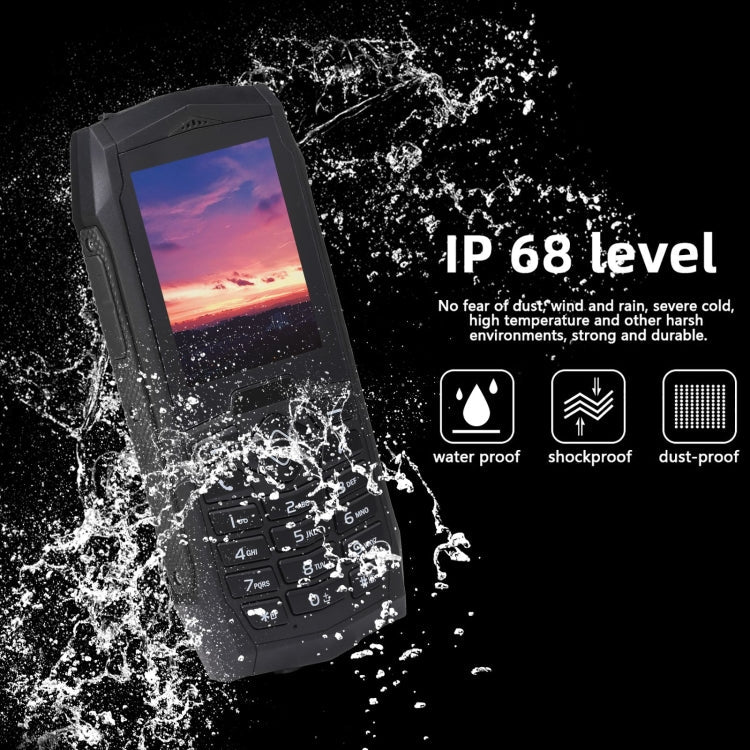 Rugtel R1C Rugged Phone, IP68 Waterproof Dustproof Shockproof, 2.4 inch, MTK6261D, 2000mAh Battery, SOS, FM, Dual SIM(Black) - Mega Discount Store LebanonLebanon
