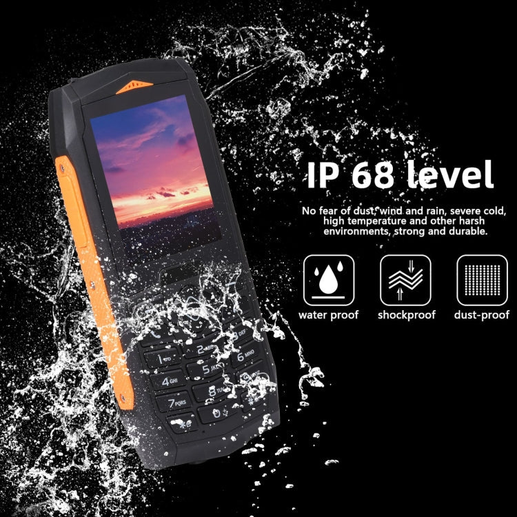 Rugtel R1C Rugged Phone, IP68 Waterproof Dustproof Shockproof, 2.4 inch, MTK6261D, 2000mAh Battery, SOS, FM, Dual SIM(Orange) - Mega Discount Store LebanonLebanon