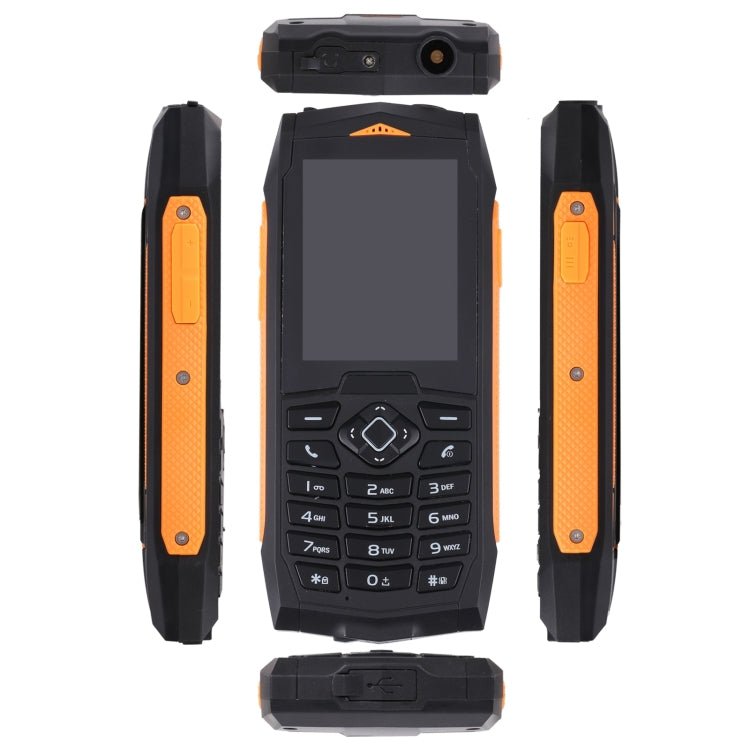 Rugtel R1C Rugged Phone, IP68 Waterproof Dustproof Shockproof, 2.4 inch, MTK6261D, 2000mAh Battery, SOS, FM, Dual SIM(Orange) - Mega Discount Store LebanonLebanon