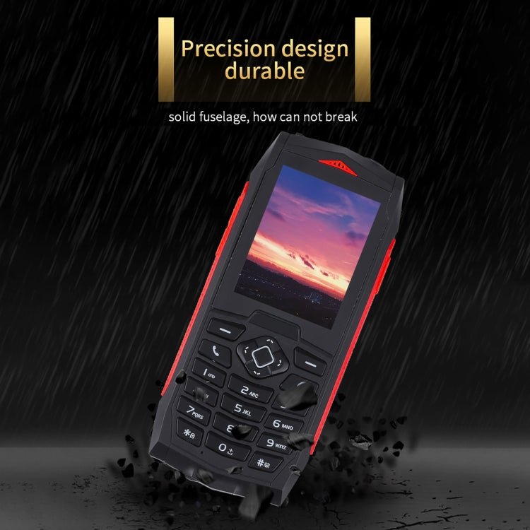Rugtel R1C Rugged Phone, IP68 Waterproof Dustproof Shockproof, 2.4 inch, MTK6261D, 2000mAh Battery, SOS, FM, Dual SIM(Red) - Mega Discount Store LebanonLebanon