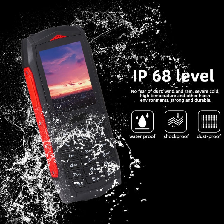 Rugtel R1C Rugged Phone, IP68 Waterproof Dustproof Shockproof, 2.4 inch, MTK6261D, 2000mAh Battery, SOS, FM, Dual SIM(Red) - Mega Discount Store LebanonLebanon
