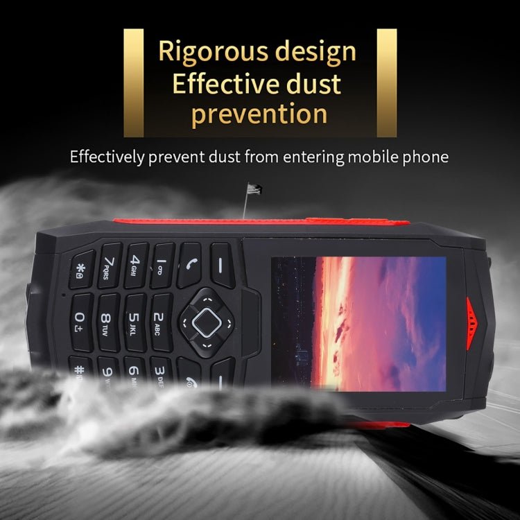 Rugtel R1C Rugged Phone, IP68 Waterproof Dustproof Shockproof, 2.4 inch, MTK6261D, 2000mAh Battery, SOS, FM, Dual SIM(Red) - Mega Discount Store LebanonLebanon