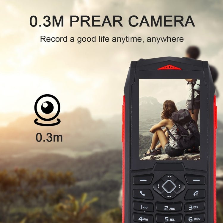 Rugtel R1C Rugged Phone, IP68 Waterproof Dustproof Shockproof, 2.4 inch, MTK6261D, 2000mAh Battery, SOS, FM, Dual SIM(Red) - Mega Discount Store LebanonLebanon