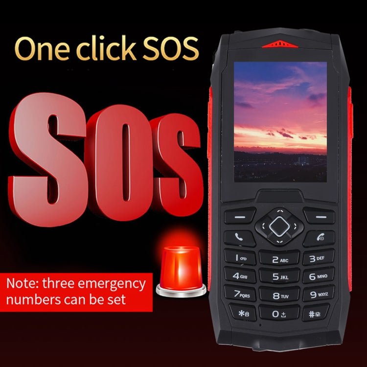 Rugtel R1C Rugged Phone, IP68 Waterproof Dustproof Shockproof, 2.4 inch, MTK6261D, 2000mAh Battery, SOS, FM, Dual SIM(Red) - Mega Discount Store LebanonLebanon