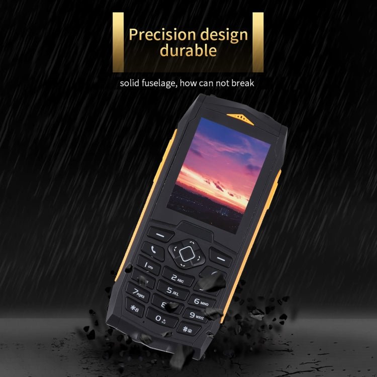 Rugtel R1C Rugged Phone, IP68 Waterproof Dustproof Shockproof, 2.4 inch, MTK6261D, 2000mAh Battery, SOS, FM, Dual SIM(Yellow) - Mega Discount Store LebanonLebanon