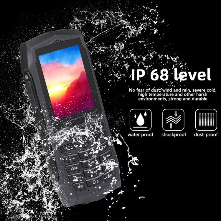 Rugtel R1D Rugged Phone, IP68 Waterproof Dustproof Shockproof, 2.4 inch, MTK6261D, 2000mAh Battery, Loud Box Speaker, FM, Network: 2G, Dual SIM (Black) - Mega Discount Store LebanonLebanon