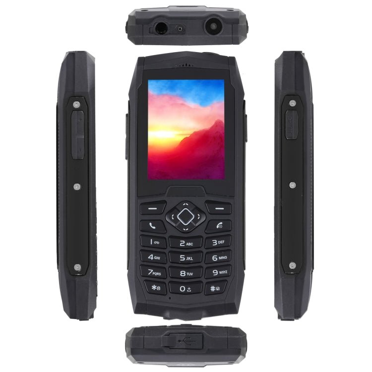 Rugtel R1D Rugged Phone, IP68 Waterproof Dustproof Shockproof, 2.4 inch, MTK6261D, 2000mAh Battery, Loud Box Speaker, FM, Network: 2G, Dual SIM (Black) - Mega Discount Store LebanonLebanon