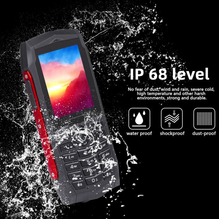 Rugtel R1D Rugged Phone, IP68 Waterproof Dustproof Shockproof, 2.4 inch, MTK6261D, 2000mAh Battery, Loud Box Speaker, FM, Network: 2G, Dual SIM (Red) - Mega Discount Store LebanonLebanon
