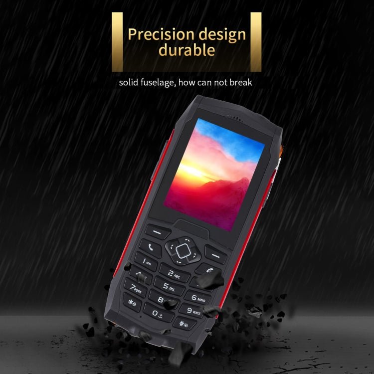Rugtel R1D Rugged Phone, IP68 Waterproof Dustproof Shockproof, 2.4 inch, MTK6261D, 2000mAh Battery, Loud Box Speaker, FM, Network: 2G, Dual SIM (Red) - Mega Discount Store LebanonLebanon