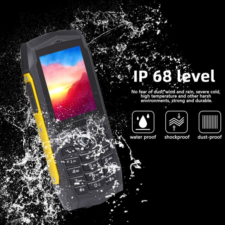 Rugtel R1D Rugged Phone, IP68 Waterproof Dustproof Shockproof, 2.4 inch, MTK6261D, 2000mAh Battery, Loud Box Speaker, FM, Network: 2G, Dual SIM(Yellow) - Mega Discount Store LebanonLebanon