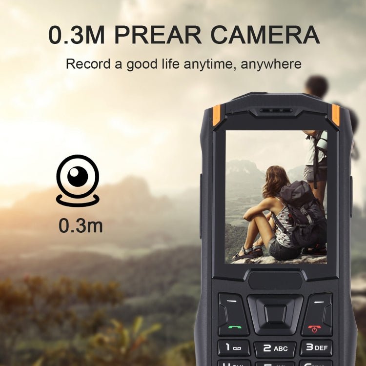 Rugtel R2C Rugged Phone, IP68 Waterproof Dustproof Shockproof, 2.4 inch, MTK6261D, 2500mAh Battery, SOS, FM, Dual SIM (Orange) - Mega Discount Store LebanonLebanon