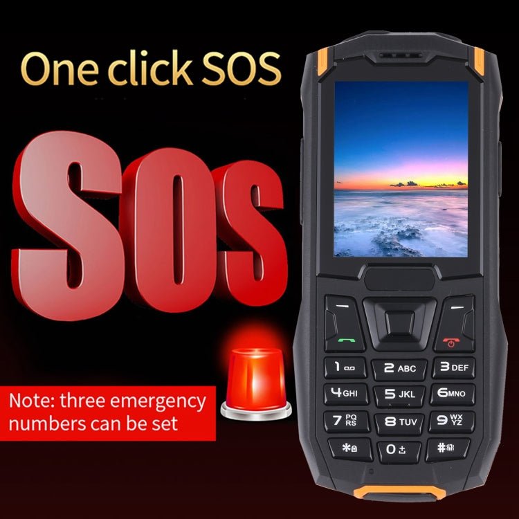 Rugtel R2C Rugged Phone, IP68 Waterproof Dustproof Shockproof, 2.4 inch, MTK6261D, 2500mAh Battery, SOS, FM, Dual SIM (Orange) - Mega Discount Store LebanonLebanon