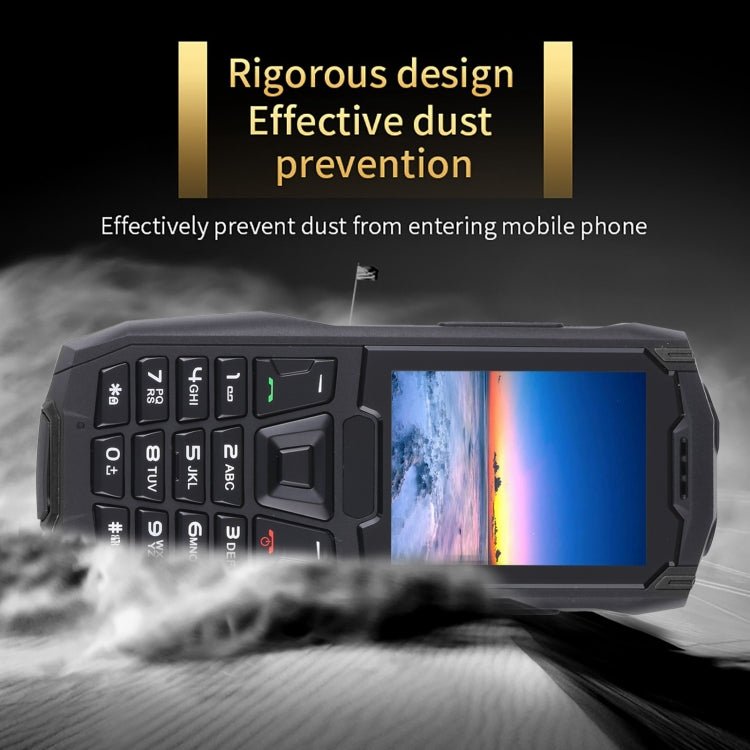 Rugtel R2C Rugged Phone, IP68 Waterproof Dustproof Shockproof, 2.4 inch, MTK6261D, 2500mAh Battery, SOS, FM, Dual SIM(Black) - Mega Discount Store LebanonLebanon