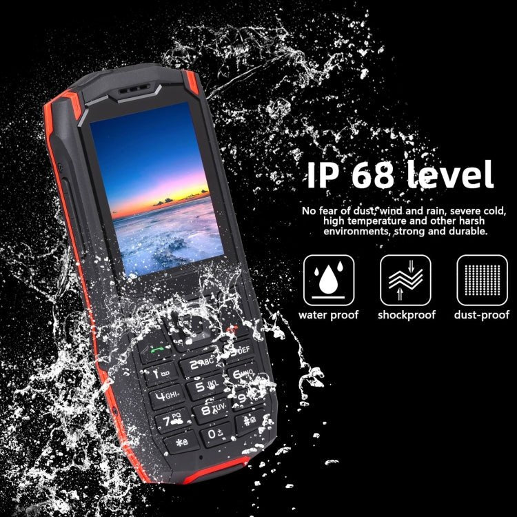 Rugtel R2C Rugged Phone, IP68 Waterproof Dustproof Shockproof, 2.4 inch, MTK6261D, 2500mAh Battery, SOS, FM, Dual SIM(Red) - Mega Discount Store LebanonLebanon
