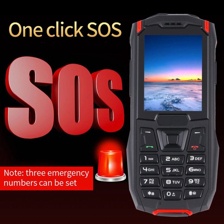 Rugtel R2C Rugged Phone, IP68 Waterproof Dustproof Shockproof, 2.4 inch, MTK6261D, 2500mAh Battery, SOS, FM, Dual SIM(Red) - Mega Discount Store LebanonLebanon