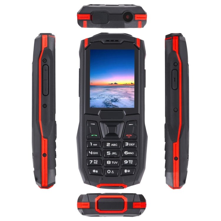 Rugtel R2C Rugged Phone, IP68 Waterproof Dustproof Shockproof, 2.4 inch, MTK6261D, 2500mAh Battery, SOS, FM, Dual SIM(Red) - Mega Discount Store LebanonLebanon