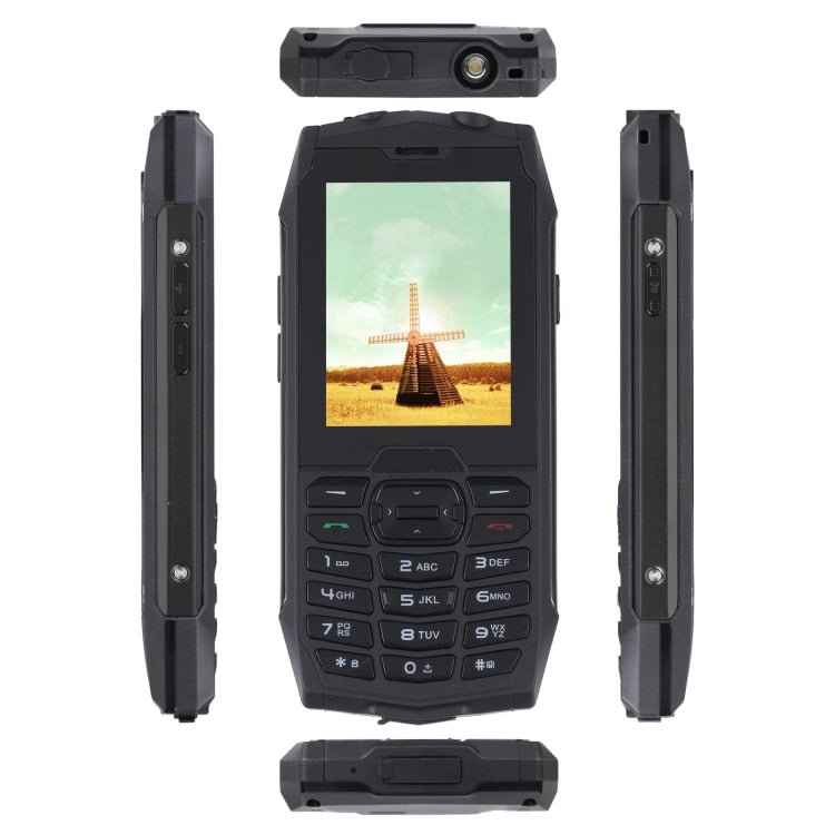 Rugtel R3C Rugged Phone, IP68 Waterproof Dustproof Shockproof, 2.8 inch, MTK6261D, 2000mAh Battery, SOS, FM, Dual SIM(Black) - Mega Discount Store LebanonLebanon