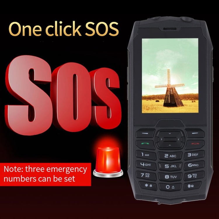 Rugtel R3C Rugged Phone, IP68 Waterproof Dustproof Shockproof, 2.8 inch, MTK6261D, 2000mAh Battery, SOS, FM, Dual SIM(Black) - Mega Discount Store LebanonLebanon