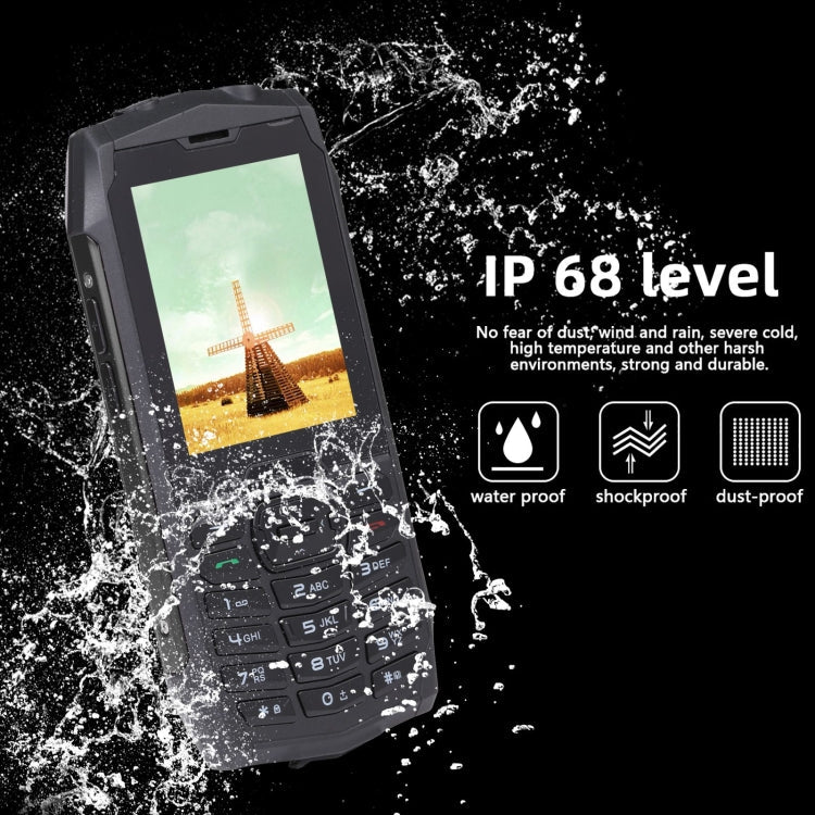 Rugtel R3C Rugged Phone, IP68 Waterproof Dustproof Shockproof, 2.8 inch, MTK6261D, 2000mAh Battery, SOS, FM, Dual SIM(Black) - Mega Discount Store LebanonLebanon