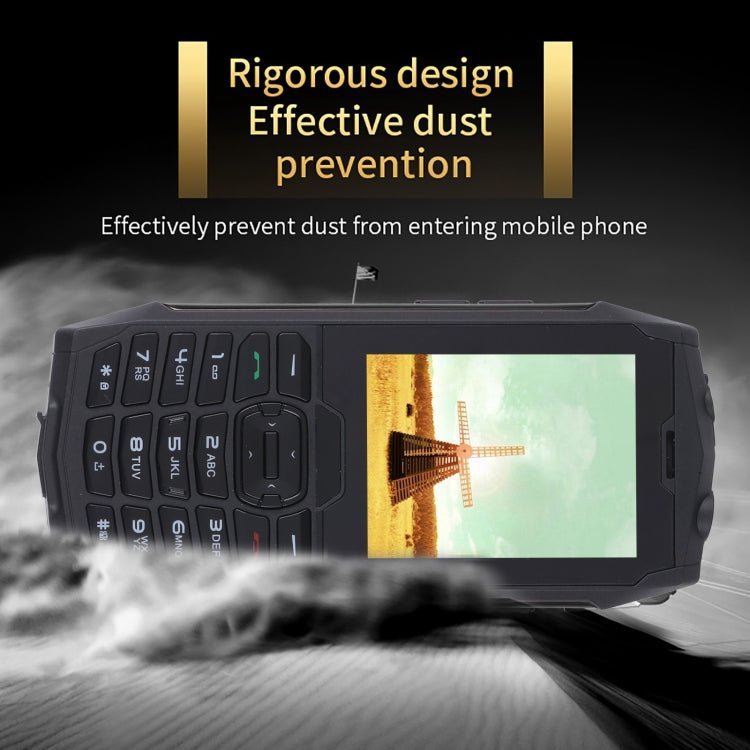 Rugtel R3C Rugged Phone, IP68 Waterproof Dustproof Shockproof, 2.8 inch, MTK6261D, 2000mAh Battery, SOS, FM, Dual SIM(Black) - Mega Discount Store LebanonLebanon