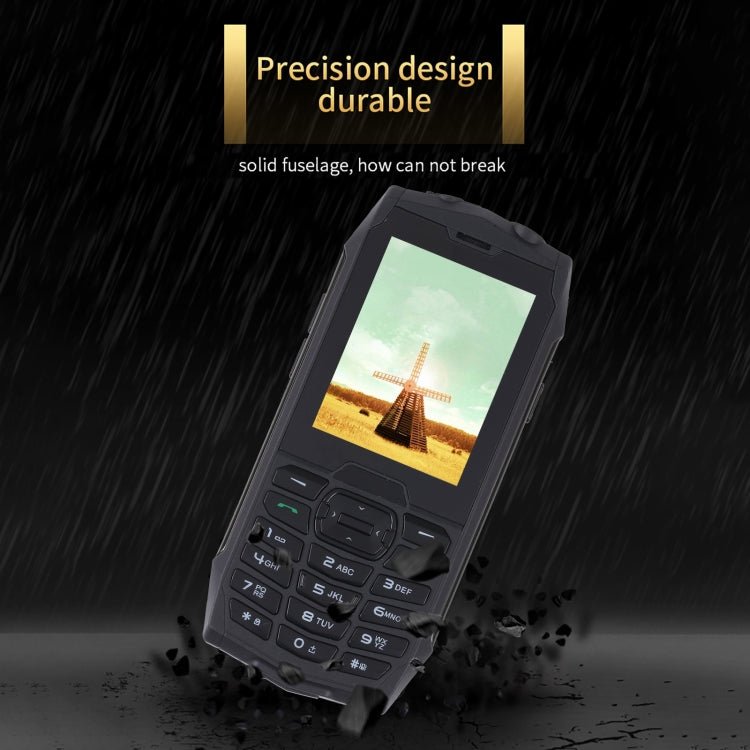 Rugtel R3C Rugged Phone, IP68 Waterproof Dustproof Shockproof, 2.8 inch, MTK6261D, 2000mAh Battery, SOS, FM, Dual SIM(Black) - Mega Discount Store LebanonLebanon
