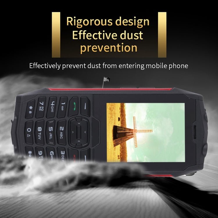 Rugtel R3C Rugged Phone, IP68 Waterproof Dustproof Shockproof, 2.8 inch, MTK6261D, 2000mAh Battery, SOS, FM, Dual SIM(Red) - Mega Discount Store LebanonLebanon