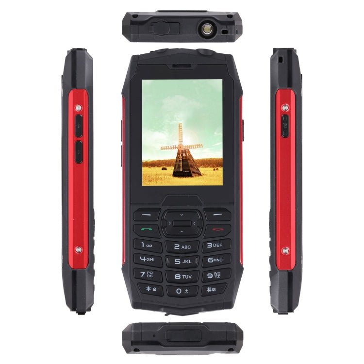 Rugtel R3C Rugged Phone, IP68 Waterproof Dustproof Shockproof, 2.8 inch, MTK6261D, 2000mAh Battery, SOS, FM, Dual SIM(Red) - Mega Discount Store LebanonLebanon