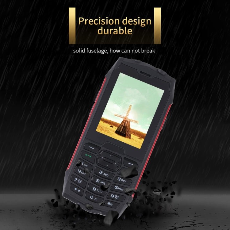 Rugtel R3C Rugged Phone, IP68 Waterproof Dustproof Shockproof, 2.8 inch, MTK6261D, 2000mAh Battery, SOS, FM, Dual SIM(Red) - Mega Discount Store LebanonLebanon