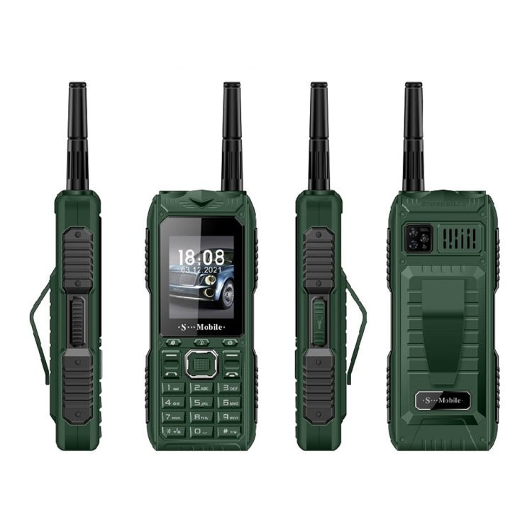 S555 Triple Proofing Elder Phone, Waterproof Shockproof Dustproof, 2400mAh Battery, 2.2. inch, 21 Keys, LED Flashlight, FM, Quad SIM, with Antenna(Green) - Mega Discount Store LebanonLebanon