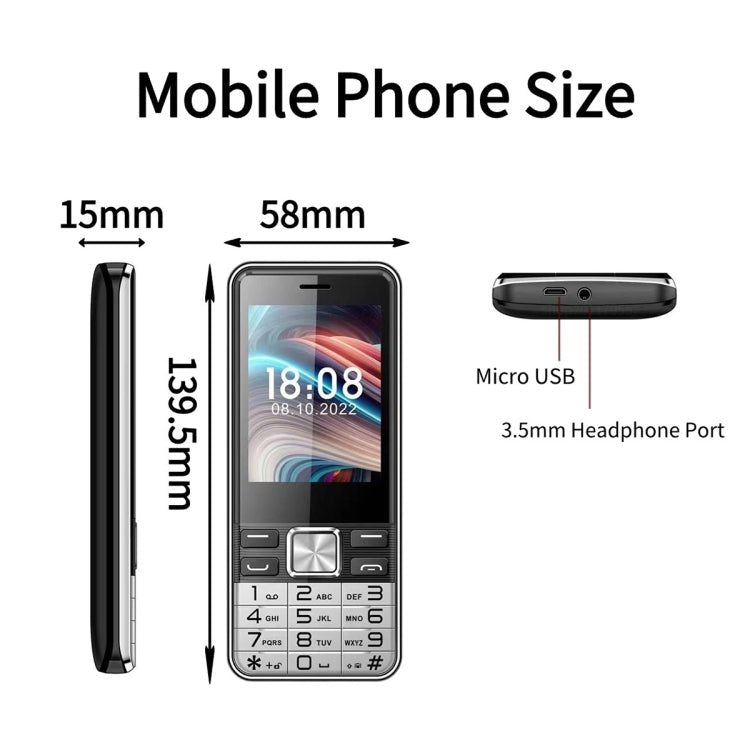 S5630, 2.8 inch, 3000mAh, 21 Key, Support Bluetooth, Flashlight, GSM, Quad SIM (Orange) - Mega Discount Store LebanonLebanon