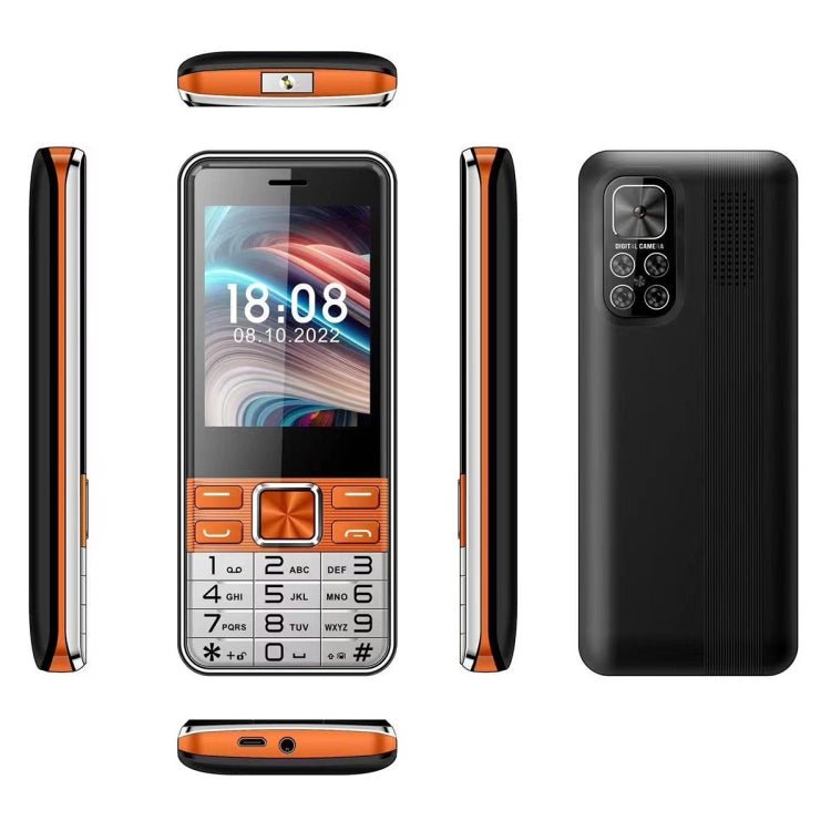 S5630, 2.8 inch, 3000mAh, 21 Key, Support Bluetooth, Flashlight, GSM, Quad SIM (Orange) - Mega Discount Store LebanonLebanon