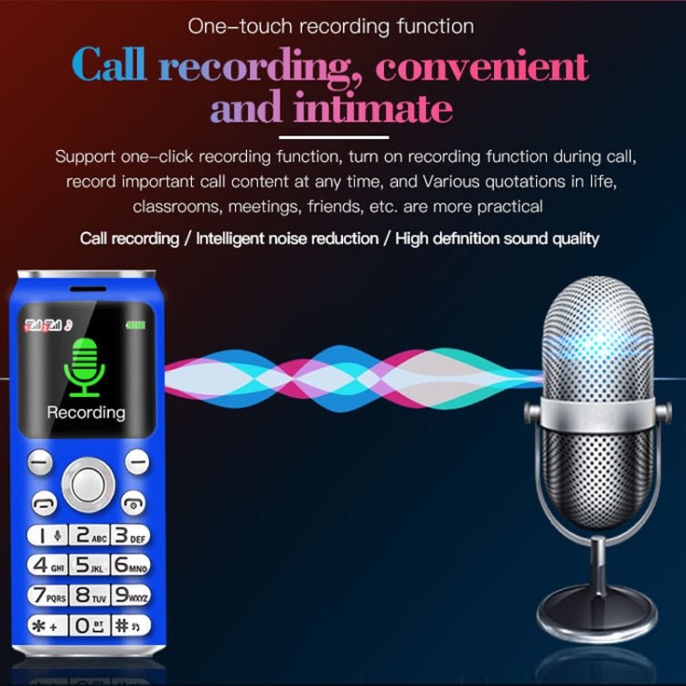 Satrend K8 Mini Mobile Phone, 1.0 inch, Hands Free Bluetooth Dialer Headphone, MP3 Music, Dual SIM, Network: 2G(Black) - Mega Discount Store LebanonLebanon