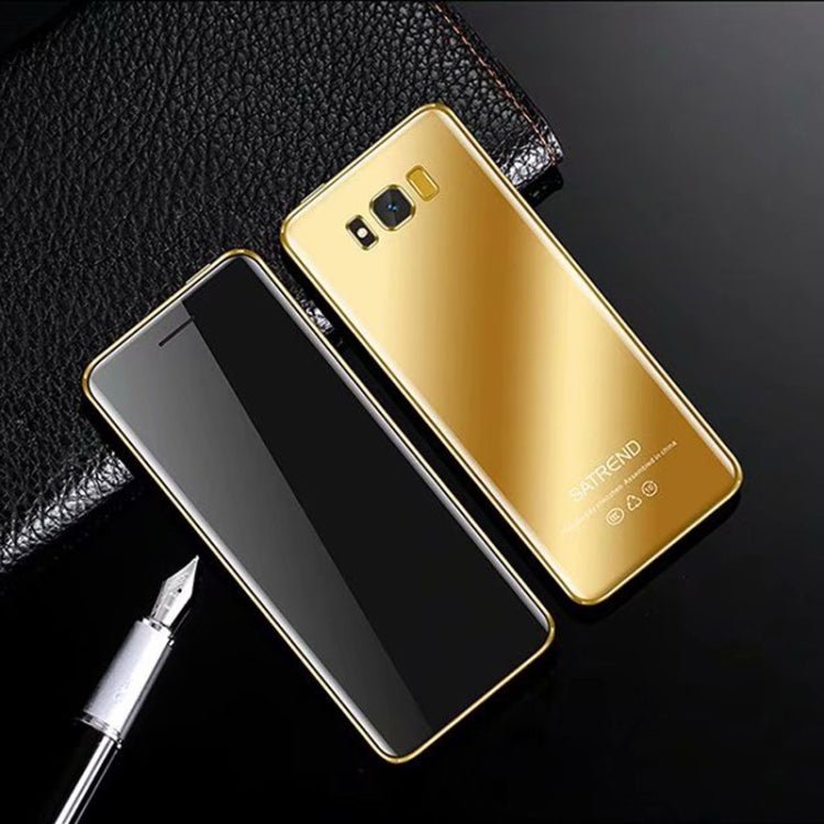 SATREND S10 Card Mobile Phone, 2.4 inch Touch Screen, MTK6261D, Support Bluetooth, FM, GSM, Dual SIM(Gold) - Mega Discount Store LebanonLebanon