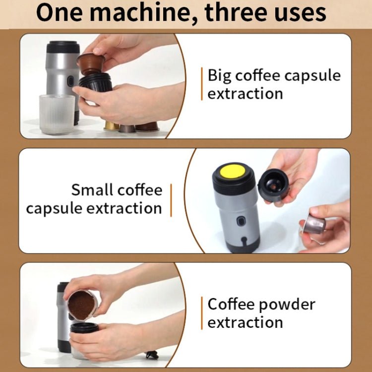 Self - heating Portable Coffee Machine Compatible With Large / Small Capsules and Ground Coffee (Black) - Mega Discount Store LebanonLebanon