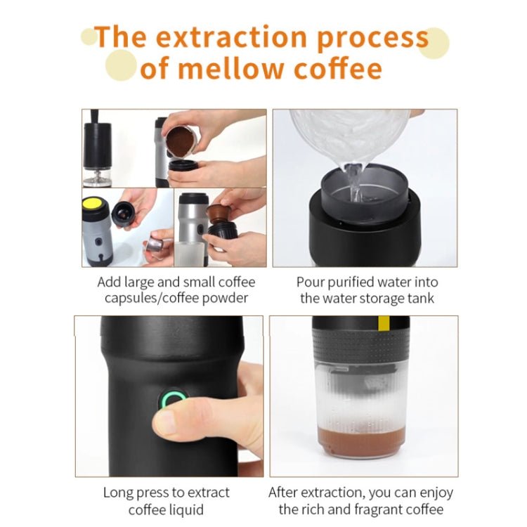 Self - heating Portable Coffee Machine Compatible With Large / Small Capsules and Ground Coffee (Black) - Mega Discount Store LebanonLebanon