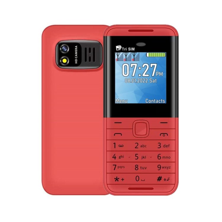 SERVO BM5310 Mini Mobile Phone, English Key, 1.33 inch, MTK6261D, 21 Keys, Support Bluetooth, FM, Magic Sound, Auto Call Record, GSM, Triple SIM (Red) - Mega Discount Store LebanonLebanon