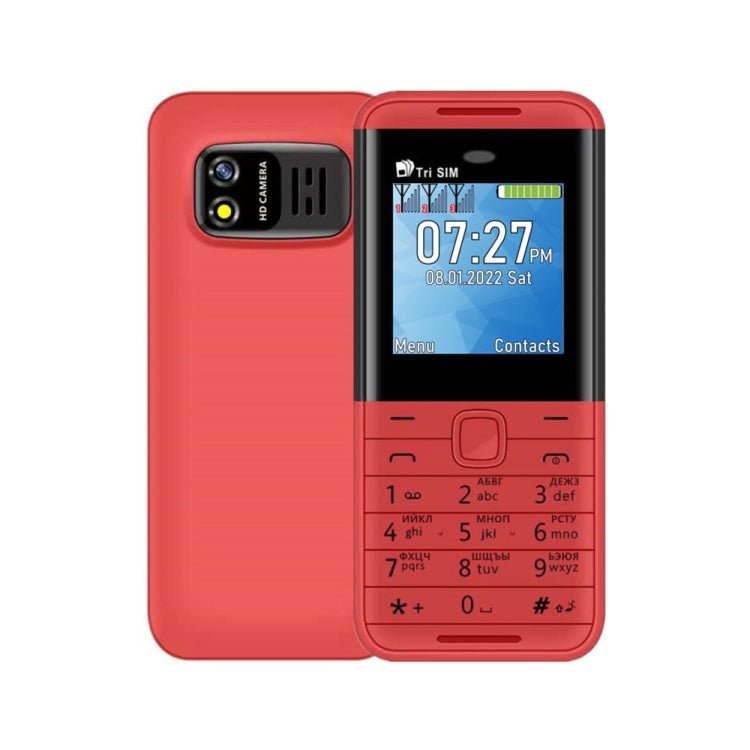 SERVO BM5310 Mini Mobile Phone, Russian Key, 1.33 inch, MTK6261D, 21 Keys, Support Bluetooth, FM, Magic Sound, Auto Call Record, GSM, Triple SIM (Red) - Mega Discount Store LebanonLebanon