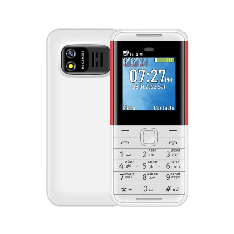 SERVO BM5310 Mini Mobile Phone, Russian Key, 1.33 inch, MTK6261D, 21 Keys, Support Bluetooth, FM, Magic Sound, Auto Call Record, GSM, Triple SIM (White) - Mega Discount Store LebanonLebanon