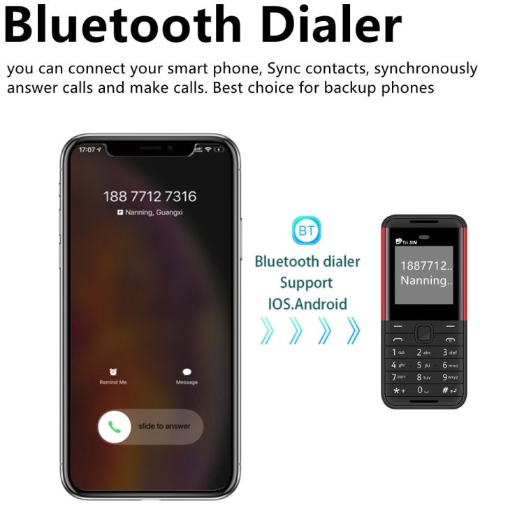 SERVO BM5310 Mini Mobile Phone, Russian Key, 1.33 inch, MTK6261D, 21 Keys, Support Bluetooth, FM, Magic Sound, Auto Call Record, GSM, Triple SIM (White) - Mega Discount Store LebanonLebanon