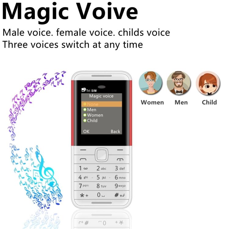 SERVO BM5310 Mini Mobile Phone, Russian Key, 1.33 inch, MTK6261D, 21 Keys, Support Bluetooth, FM, Magic Sound, Auto Call Record, GSM, Triple SIM (White) - Mega Discount Store LebanonLebanon