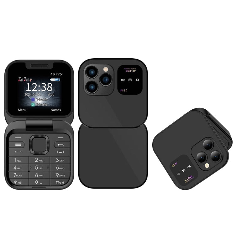 SERVO i16 Pro Mini Flip Phone, 1.77 inch, MTK6261D, 23 Keys, Support Bluetooth, FM, Magic Sound, Quick Dial, GSM, Dual SIM (Black) - Mega Discount Store LebanonLebanon