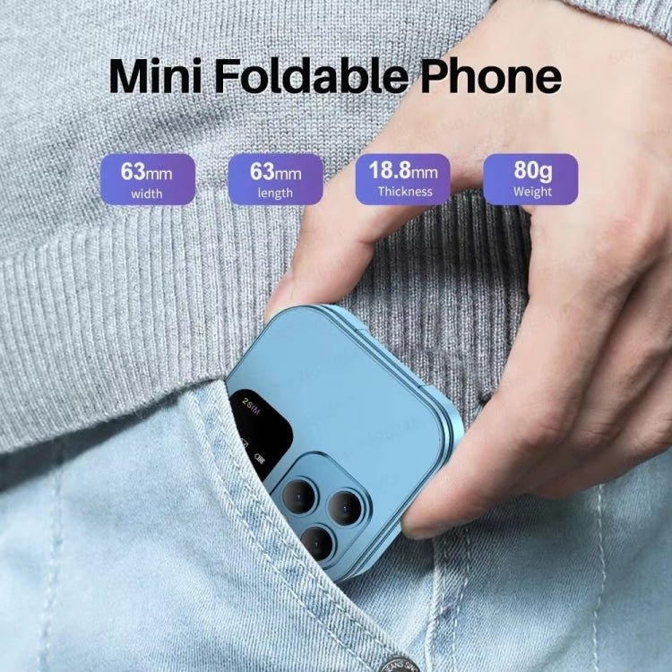 SERVO i16 Pro Mini Flip Phone, 1.77 inch, MTK6261D, 23 Keys, Support Bluetooth, FM, Magic Sound, Quick Dial, GSM, Dual SIM (Purple) - Mega Discount Store LebanonLebanon