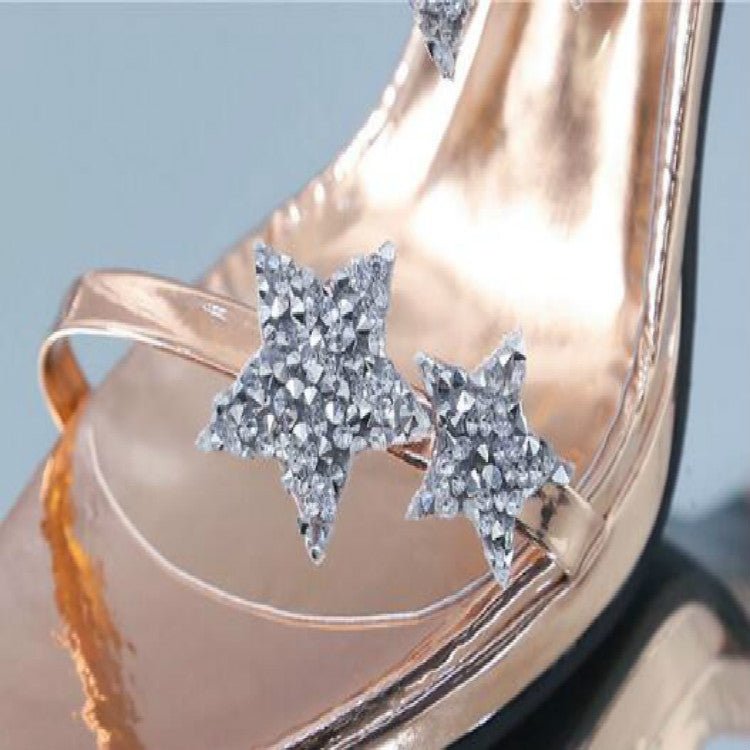 Sexy Peep Toe Five Pointed Star High Heels Sandals Wedding Shoes, Size:37(Silver) - Mega Discount Store LebanonLebanon