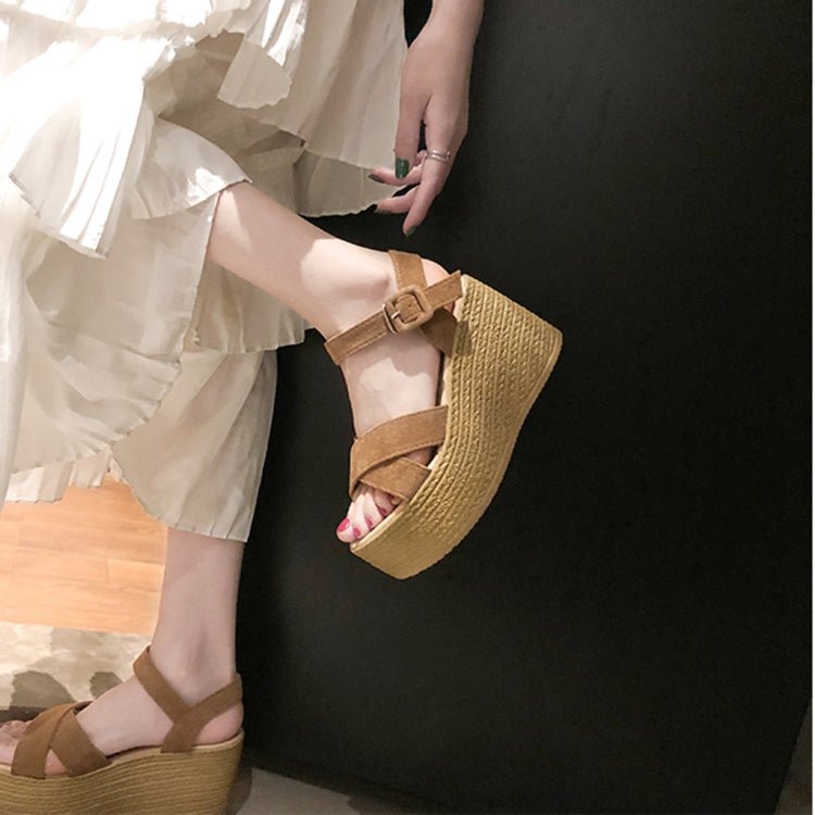 Sloppy Platform Suede Sandals, Shoes Size:40(Green) - Mega Discount Store LebanonLebanon