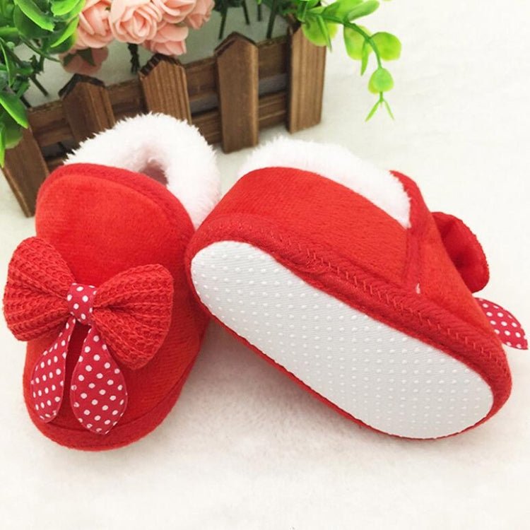 Spring Autumn and Winter Baby Cotton Shoes Boots Thick Warm Soft Bottom Bow Toddler Shoes, Size:13(Pink) - Mega Discount Store LebanonLebanon