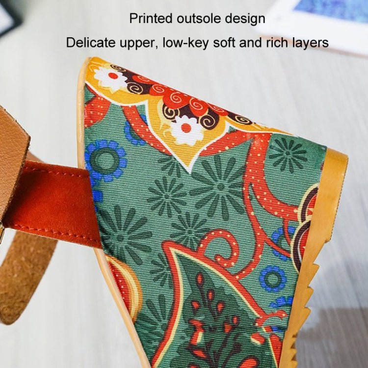 Summer Floral Fabric Slope Heel Women Sandals Comfortable Casual High Heels, Size: 36(Orange) - Mega Discount Store LebanonLebanon