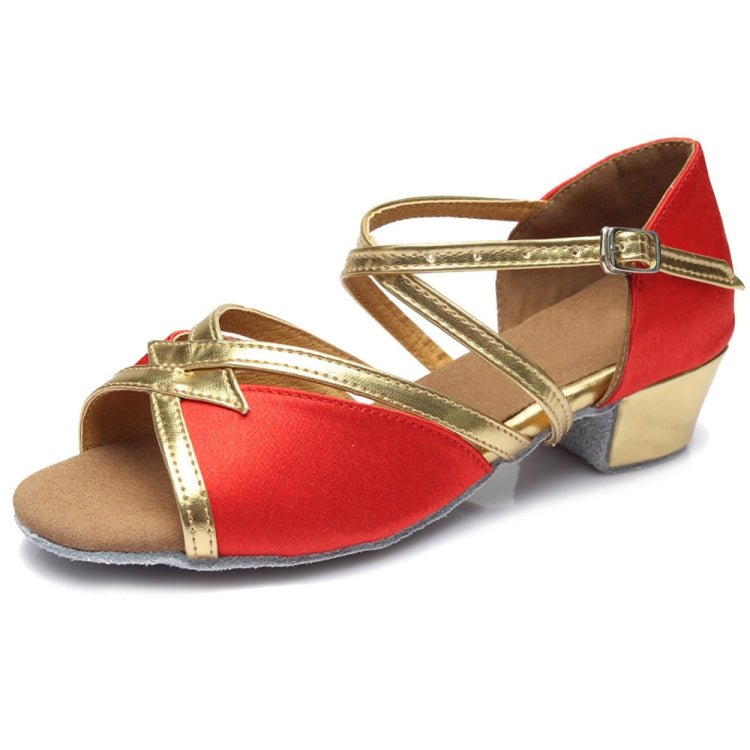 Tango Salsa Latin Low Heel Soft Bottom Dance Shoes for Girls & Women, Shoe Size:25(Brown) - Mega Discount Store LebanonLebanon