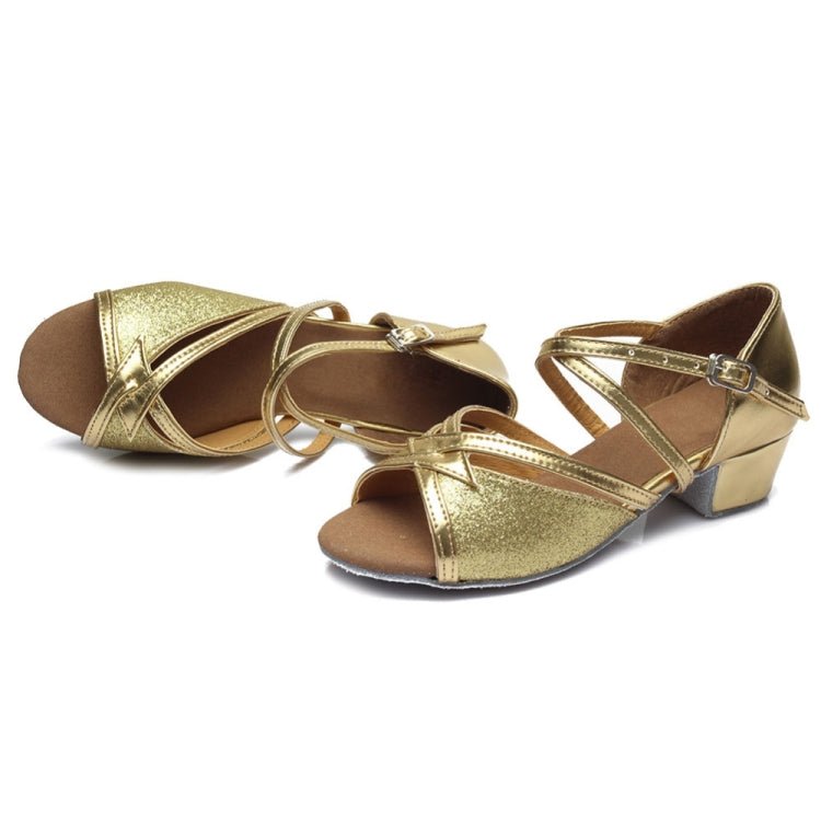 Tango Salsa Latin Low Heel Soft Bottom Dance Shoes for Girls & Women, Shoe Size:29(Silver) - Mega Discount Store LebanonLebanon