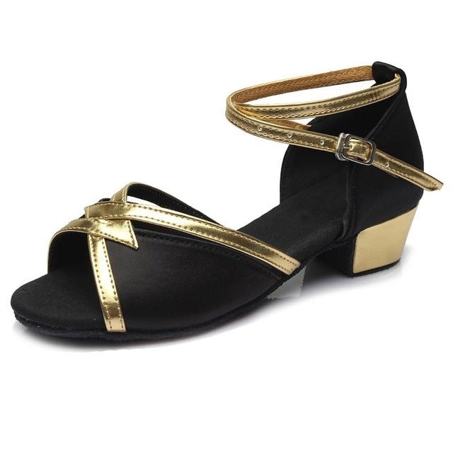 Tango Salsa Latin Low Heel Soft Bottom Dance Shoes for Girls & Women, Shoe Size:31(Black) - Mega Discount Store LebanonLebanon
