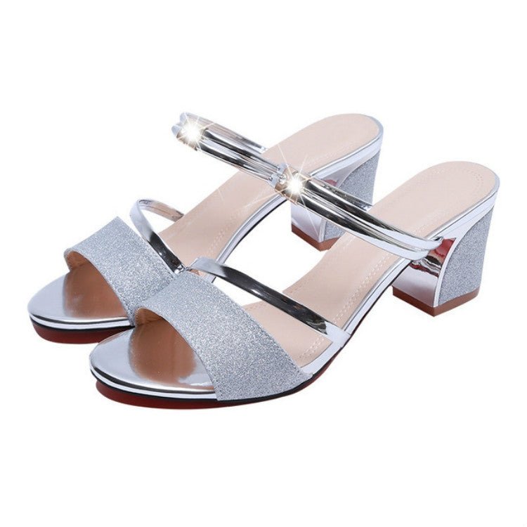 Thick With Open Toe Fish Mouth Sandals, Shoe Size:37(Silver) - Mega Discount Store LebanonLebanon